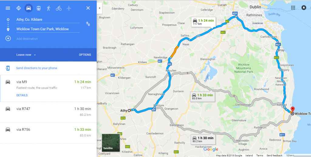 Irish Public Transport Travel Hacks kildare to wicklow